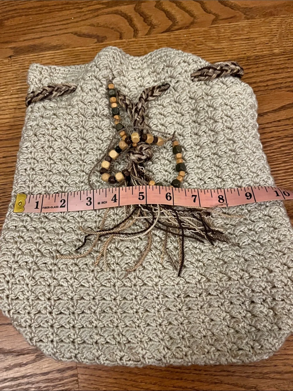 The Sak Crochet Drawstring Backpack Purse in Ivory